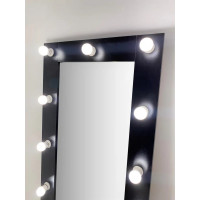 Черное гримерное зеркало с подсветкой 160х60 см