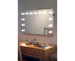 Гримерное зеркало без рамы 80х130 с подсветкой светодиодными лампочками