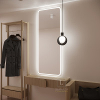 Зеркало в прихожую настенное с подсветкой светодиодной лентой Эпика