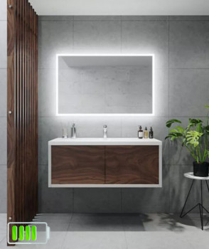Зеркало с подсветкой по периметру для ванной комнаты Верона на батарейках (аккумуляторе)